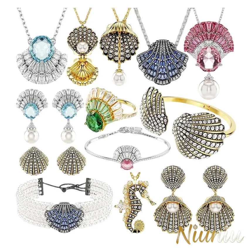 Collares, Pendientes y Anillos de Concha en Oferta, Conjuntos de Collares, Accesorios Femeninos Elegantes y a la Moda, Perfectos para Regalos Navideños