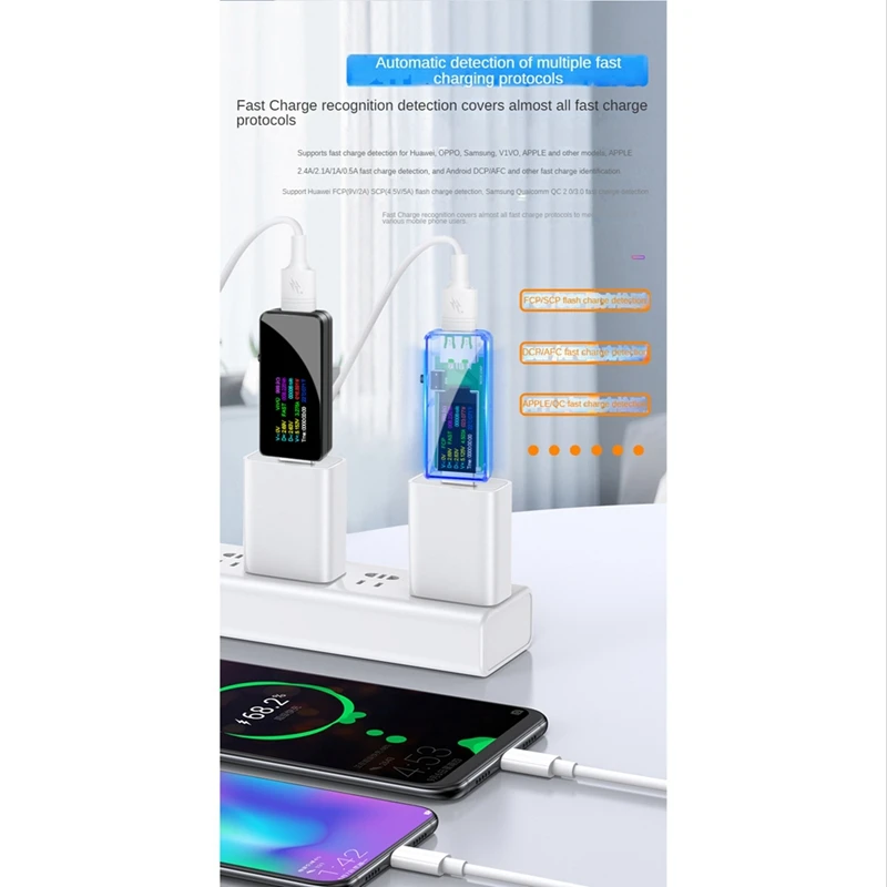 Imagem -03 - Voltímetro Digital Testador Usb dc Corrente de Tensão Amperímetro Volt Detector Carregador Medidor Indicador U96p 13 em