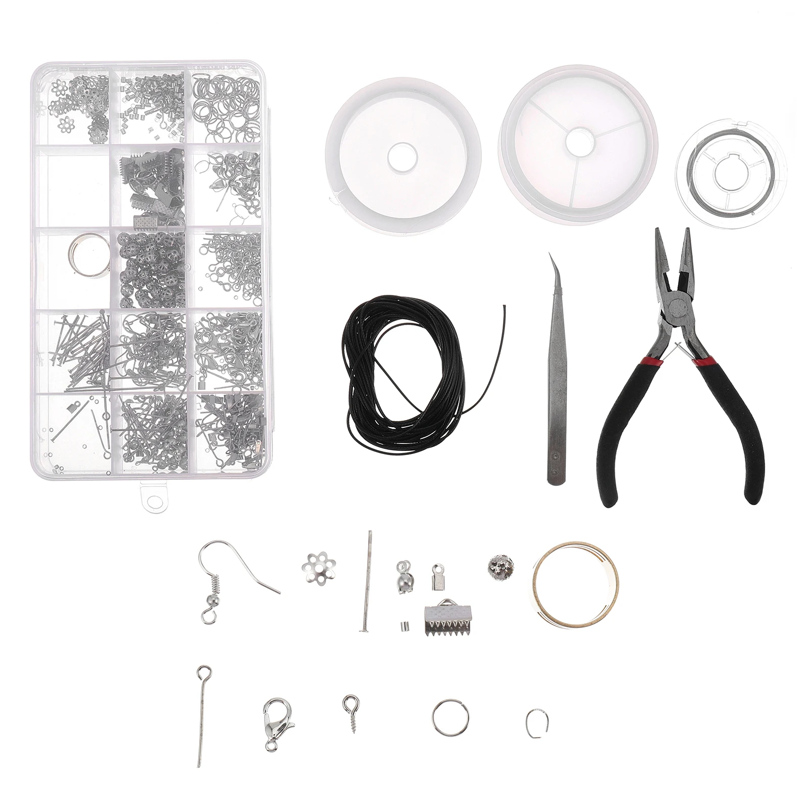 

1047pcs Bracelet Necklace Accessories Diy Jewelry Making Kit Jewelry Supplies Handcraft Materials Alloy Durable Stylish Gift For