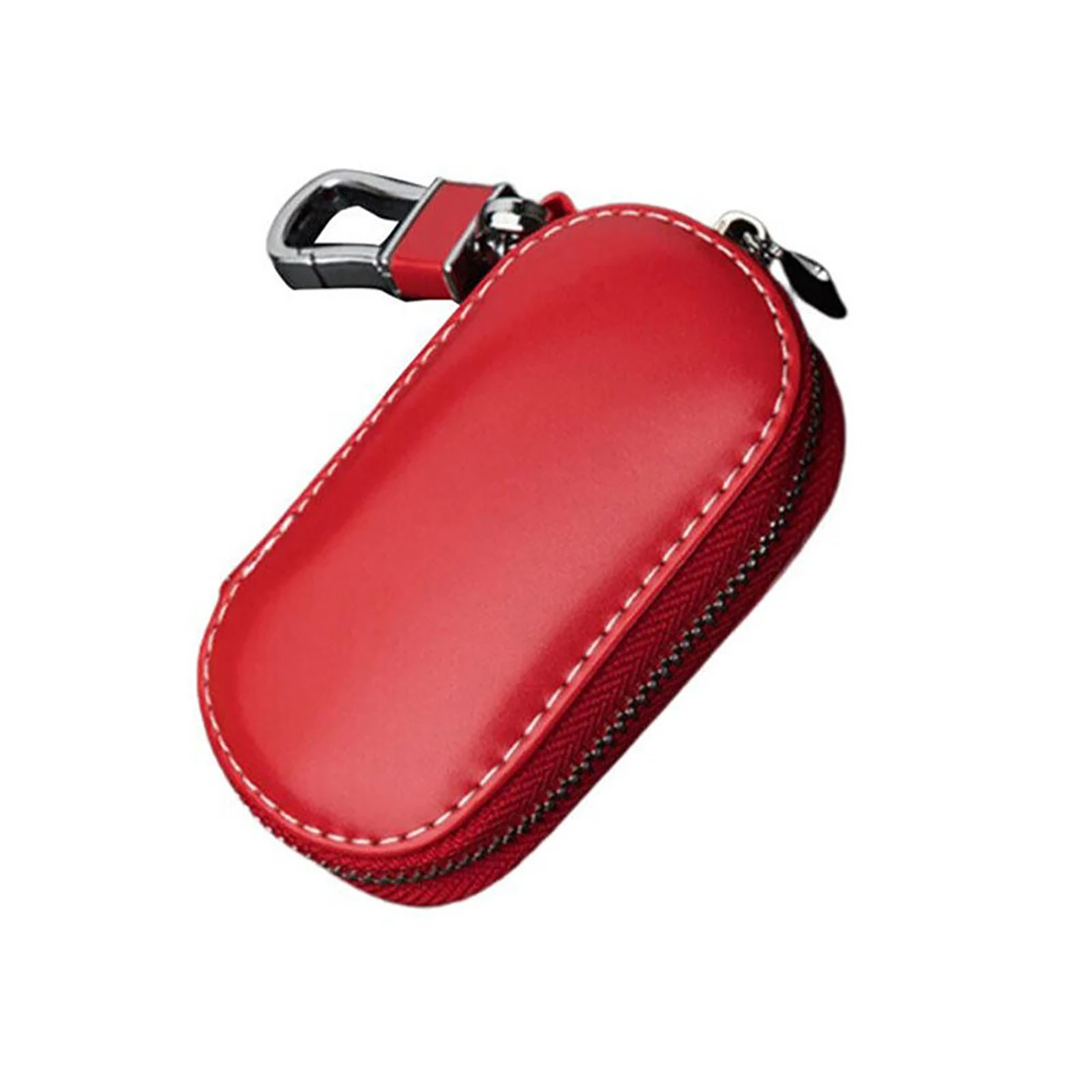 PU Leather Car Key Fob Case Cover Keychain Zipper Bag Protector Car Key Pouch Bags Case Wallet Holder Chain Stroage Bag Pocket