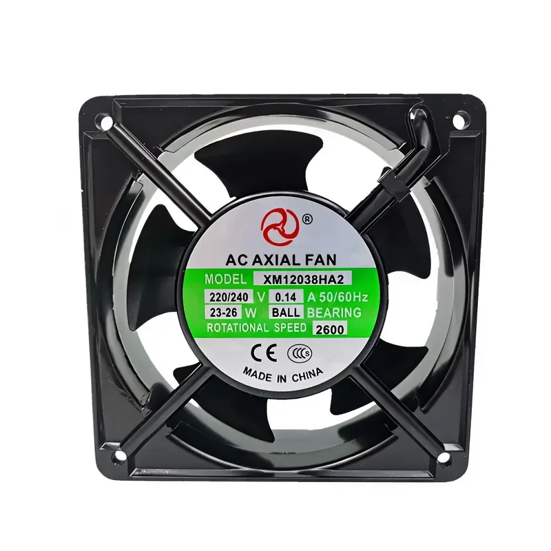for XM12038HA2 New Axial Fan 220V 240V AC Cooling Fan with Ball Bearings High Speed Quiet Operation for Industrial Equipment
