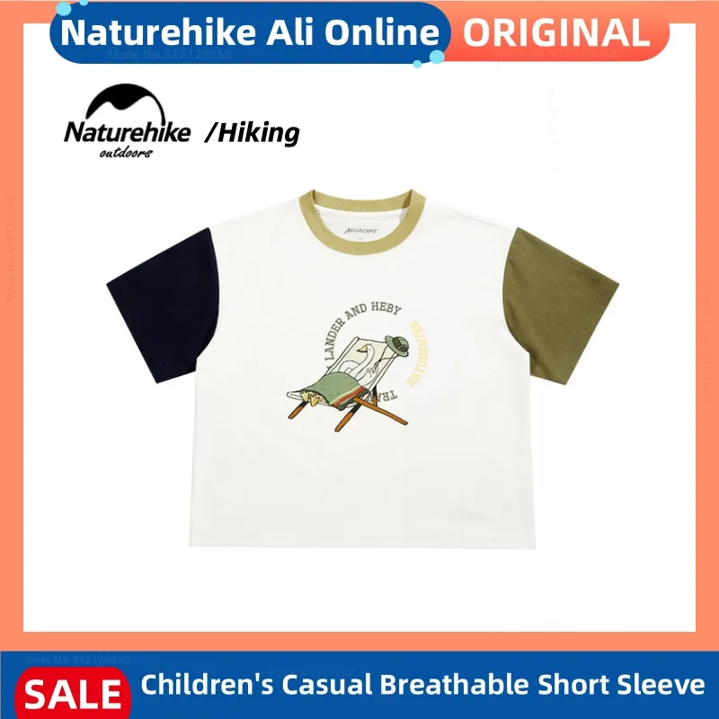 Naturehike Spring Summer Children Prints Short Sleeve Outdoor Comfortable Casual Breathable T-Shirt Camping Moisture Wicking Top