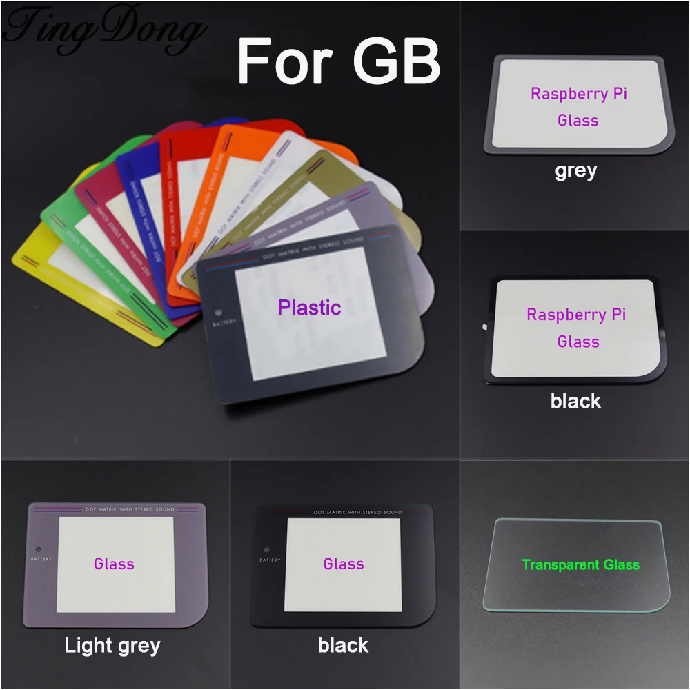 1PCS  DIY Screen Lens Cover For GB Game Console Plastic /Glass Display Screen Protective Panel For GB Raspberry Pi