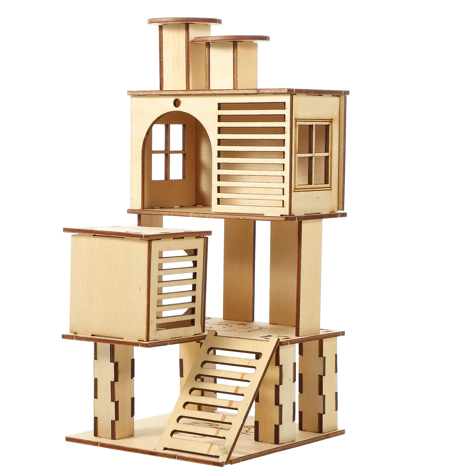 

Hamster Wooden Ladder House Habitat Pet Exercise Playground Slide Platform hamster playground hamster platform