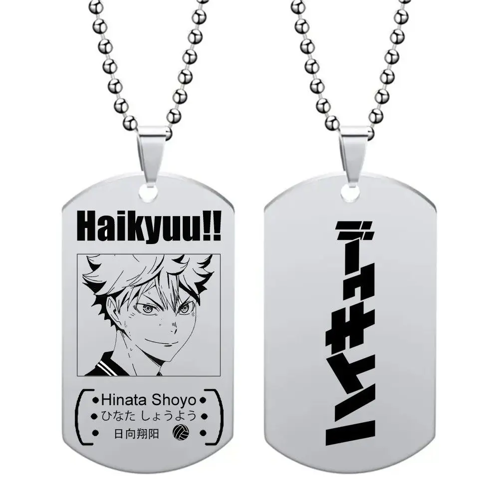 Haikyuu!! Anime Kodzuken KurooTetsurou Tsukishima Kei Necklace Titanium Steel Pendant Fashion Trend Jewelry Peripheral Toys Gift