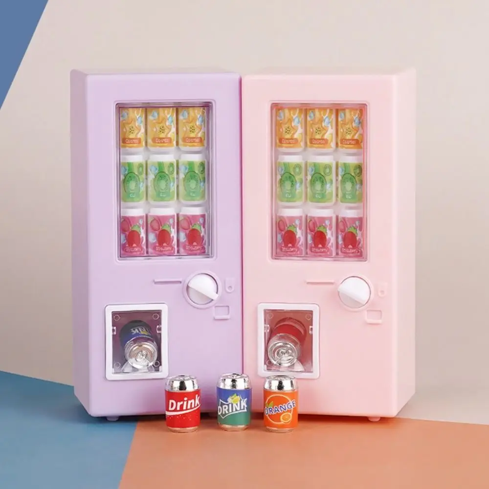 Mini Dollhouse Beverage Machine Colorful Emulational Vending Machine Model (with 6 Bottles of Drinks) High Quality