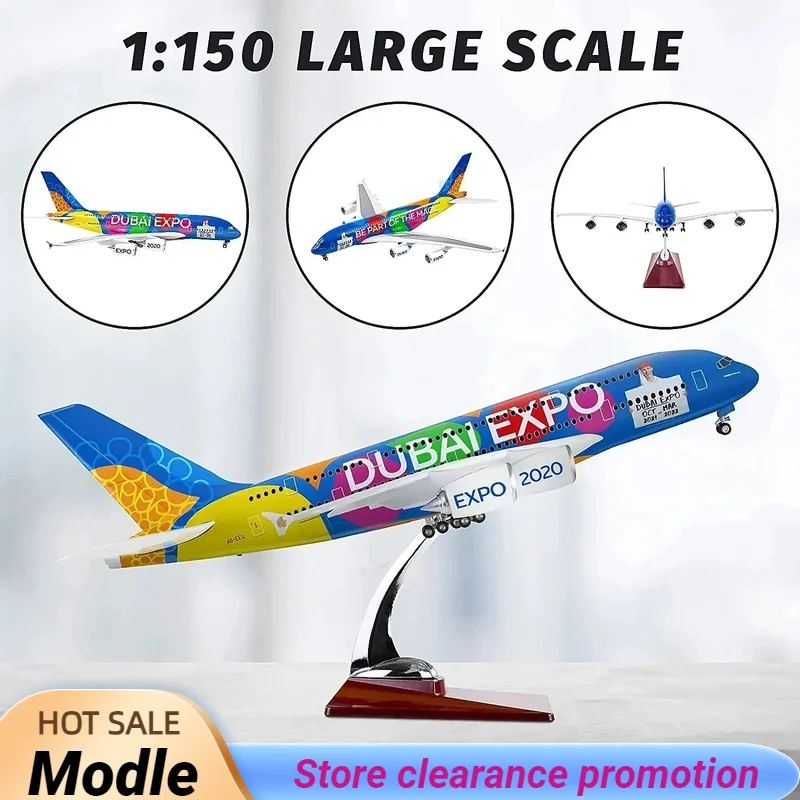 

1:160 Scale Large Model Airplane Airbus 380 Plane Emirates Airplanes with LED Light for Collection Gift Office Desktop Decorati