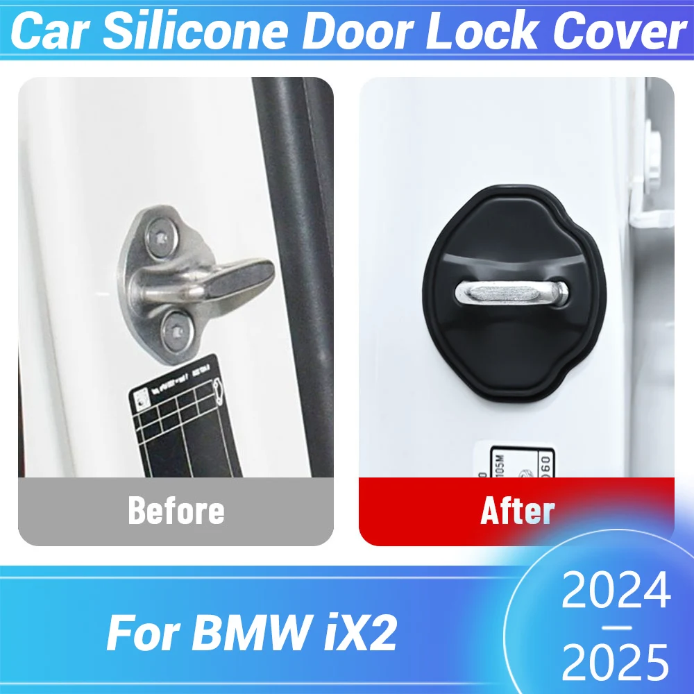 

Car Door Lock Silicone Buckle Protector Cover For BMW iX2 2024 2025 Car Door Latch Anti-collision Accessories