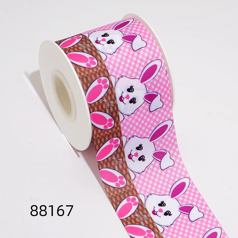 DIY Cartoon Easter Egg Bunny Printed Grosgrain Ribbon For Craft Supplies Sewing Accessories 5 Yards. 88167
