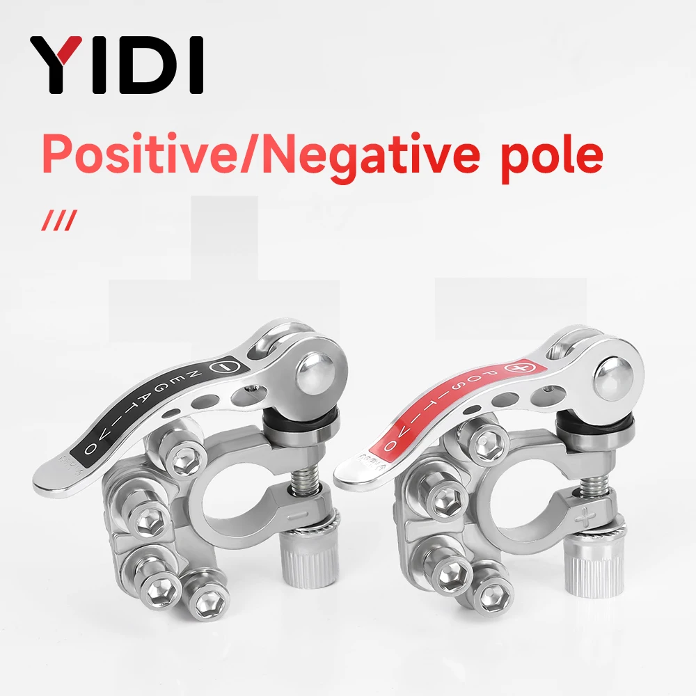 2PCS Car Auto Battery Connector Terminal Cut Off Quick Release Positive Negative Disconnect Brass Clamp with Wash Cleaning