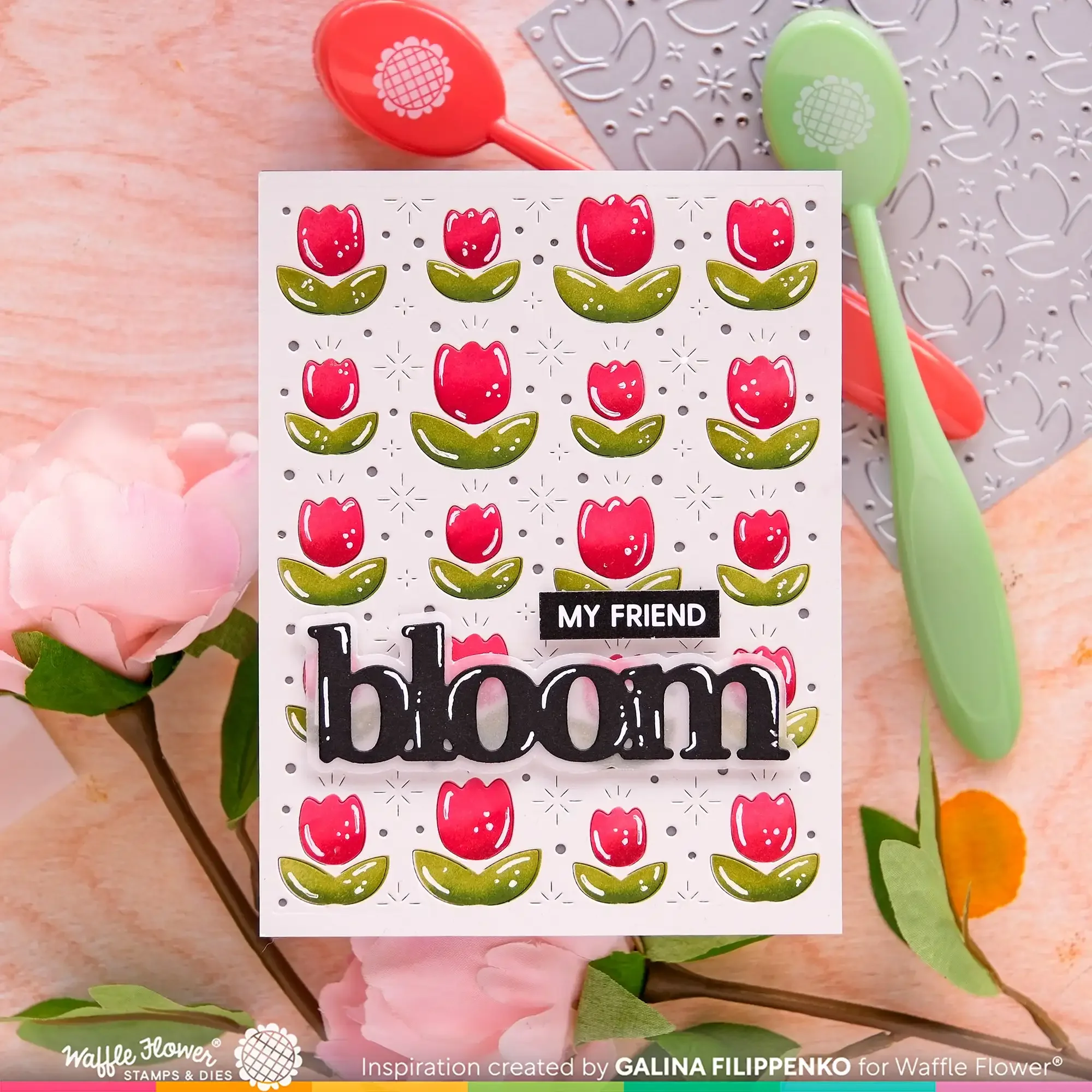 2024 New Lovely Tulips Panel Background Metal Cutting Dies and Stencil Sets Scrapbooking For Craft Greeting Card Making no Stamp