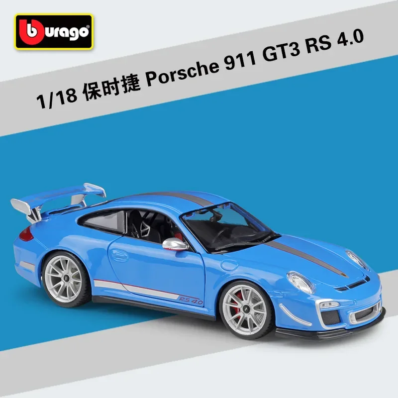 Bburago 1:18 911 GT3 RS 4.0 Alloy Model Car Static Metal Model Vehicles B322 Diecast Alloy Car Model Collectible