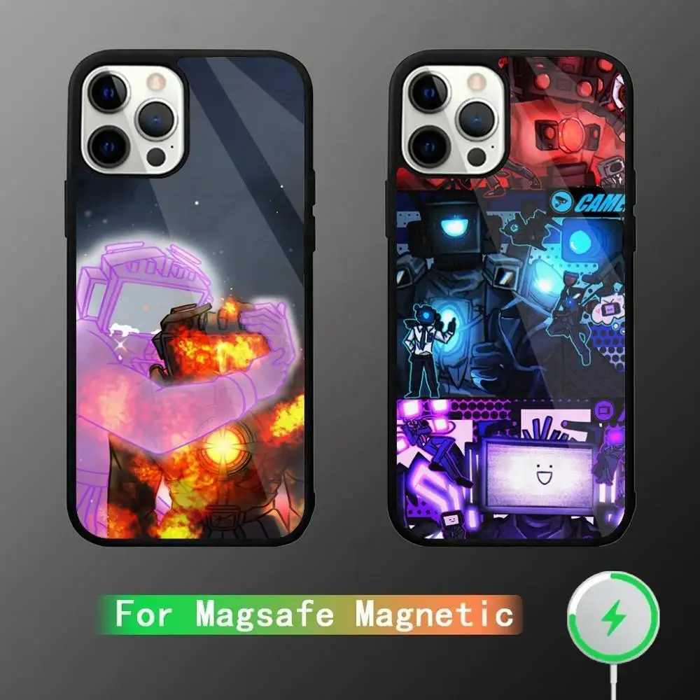 

S-Skibidi Toilet Phone Case For iPhone 17,16,15,14,13,12,11,Pro,Max,Plus,Mini,SE4,E Magnetic Magsafe Wireless Charging