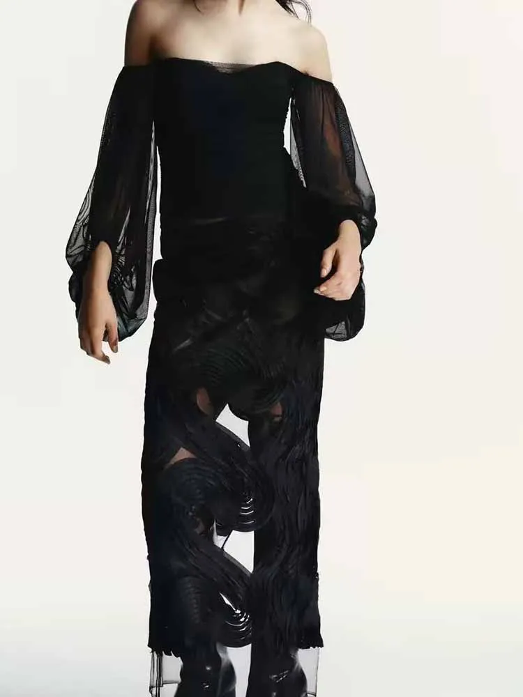 

Зимняя новая модная женская одежда в европейском и американском стиле, повседневный темпераментный простой тонкий топ с прямым вырезом и драпировкой