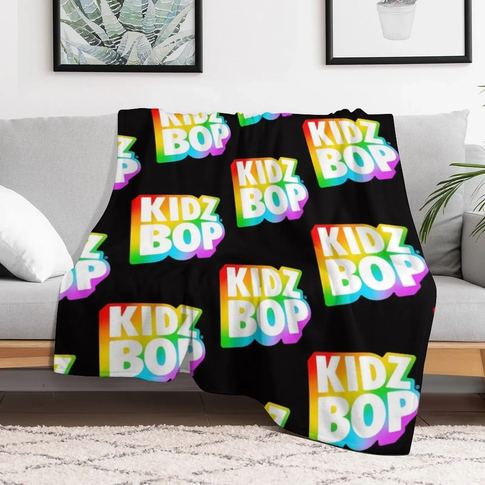Kidz Bop Rainbow Logo Essential T-Shirt Throw Blanket Soft Warm Blanket Gift for Grandparents