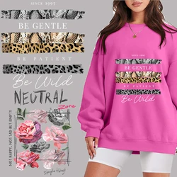 Fashionable floral and letter heat transfer women's sweaters DIY ironed leopard snake pattern clothing decorative stickers