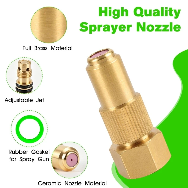 Female Thread Brass Nozzle Tip, Garden Sprayer Replacement Part, 14 mm Connection for Fine and Direct Stream Daily Use A2BB
