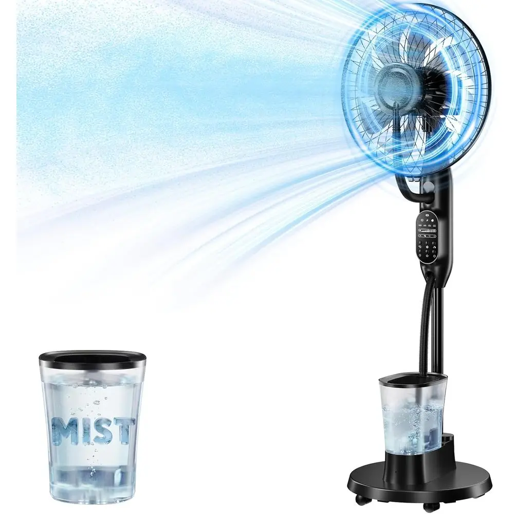 

Misting an, 16'' Standing an with Huiier, Oscillating an with 9 Speeds 7H Timer, an or Bedroom, Pedestal an Indoor Only - 2026 U