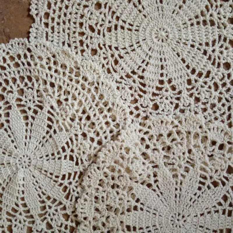 NEW Round cotton table place mat pad Cloth crochet placemat wedding Christmas flower kitchen Table decoration and accessories