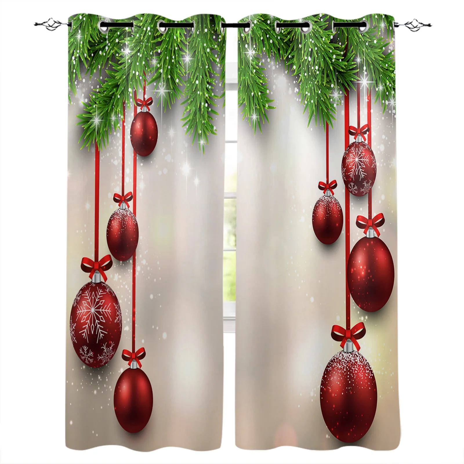 

Santa Claus Christmas Decoration Christmas Blackout Curtains 3D Print Window Curtain Bedroom Living Room Decor Window Treatments