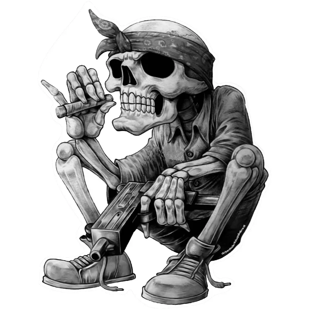 

"Gangster Hip Hop Car Stickers - Skeleton Skull & Bandana Vinyl Decals for Rap Music Fans (Cool Rapper Style)"