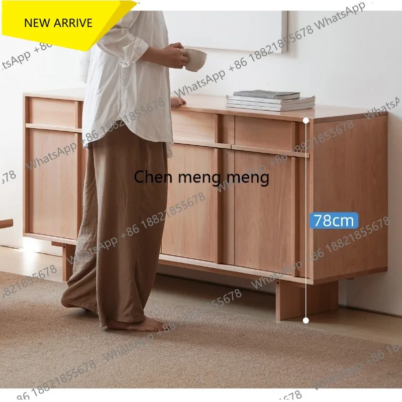 M178 All solid wood beech locker Nordic living room porch cabinet against the wall double door dining side cabinet