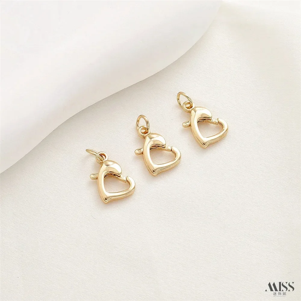 14K Gold Color 18K Plated Real Gold Spring Buckle Lobster Buckle DIY Bracelet Necklace Ending Connection Button Head Accessories