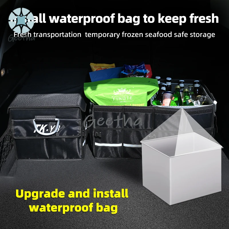 Car Trunk Organizer Box 66L Large Capacity Auto Multiuse Tools Storage Bag Stowing Folding for Emergency Storage Box Travel Bag