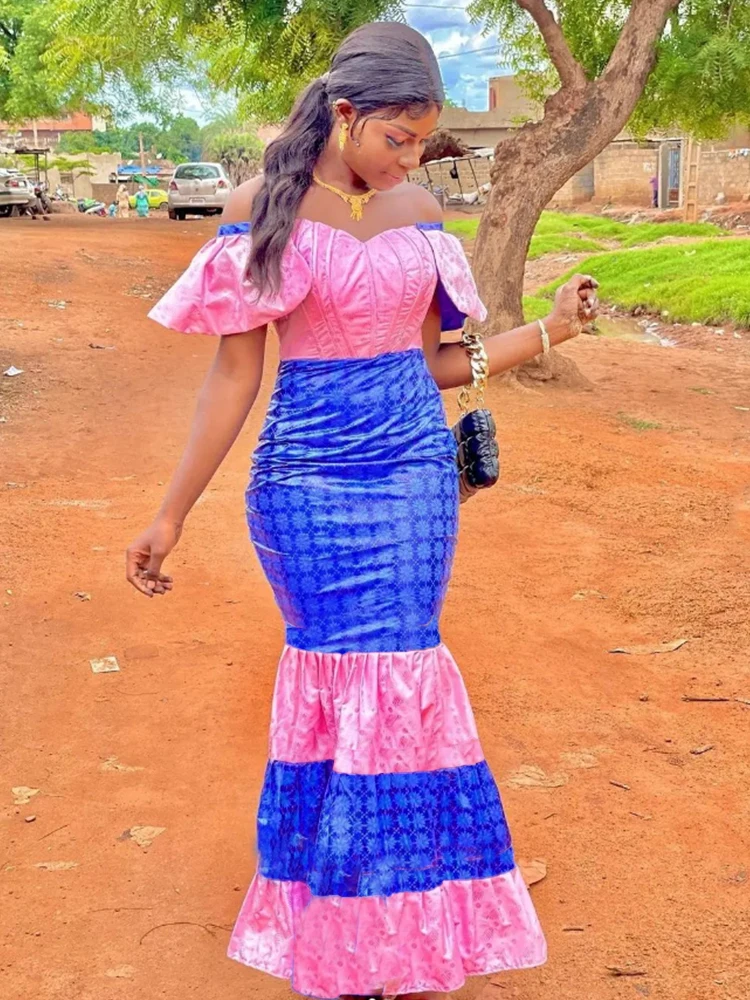 

African Bazan Style Custom New Robe Print Elegant Classic Plus Size Fit Four Seasons Coming-of-Age Gown