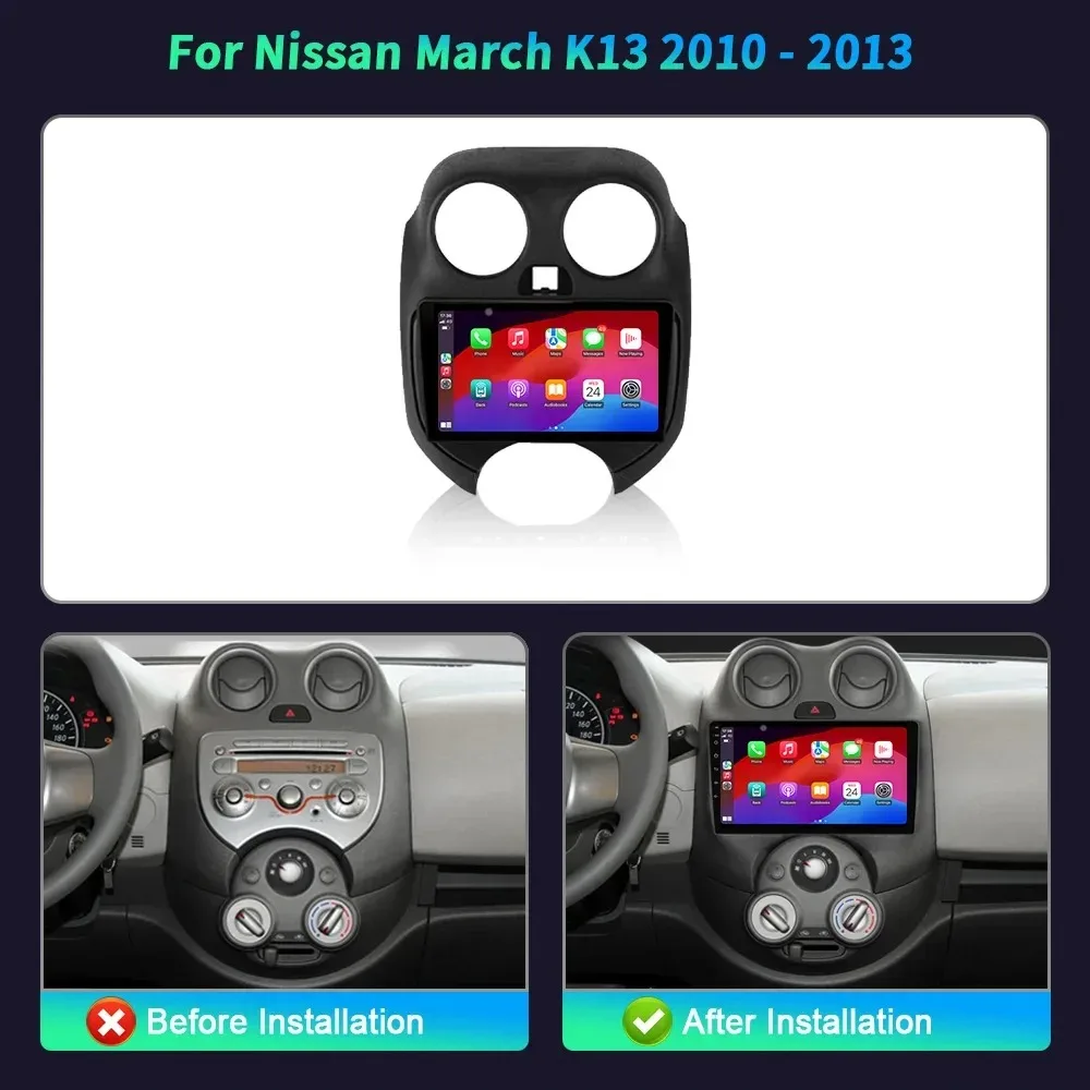 Android 14 For Nissan March K13 2010-2013 Car Radio Multimedia Video Player Navigation GPS Navigation Wireless BT Carplay Screen