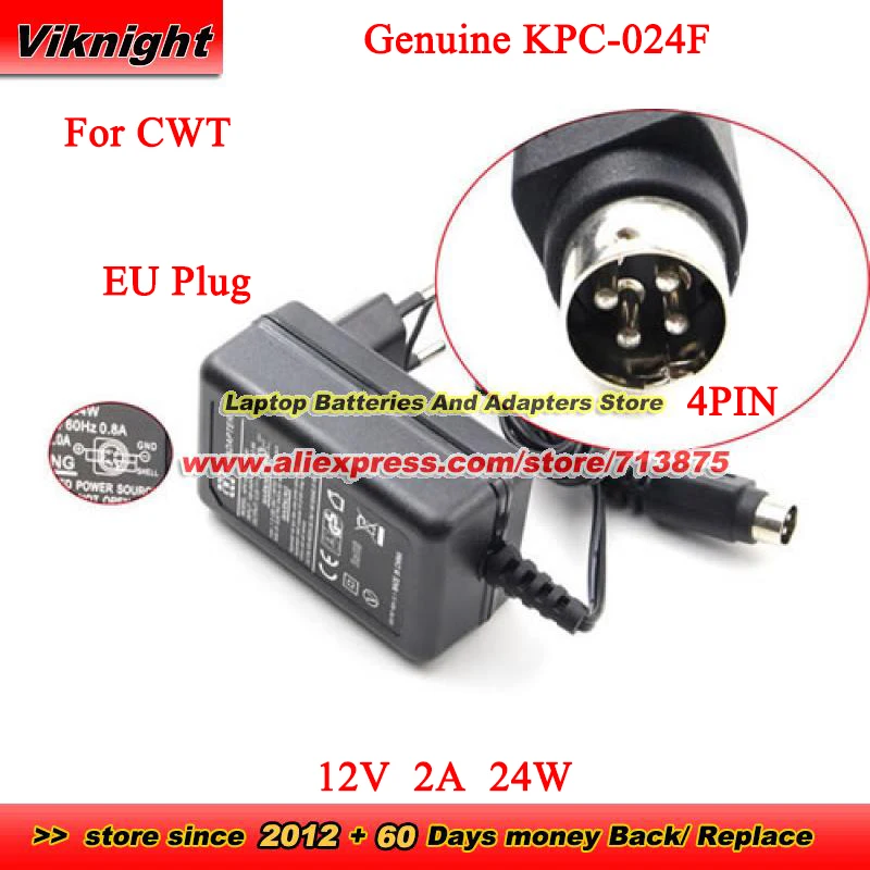 Genuine CWT KPC-024F AC Adapter 12V 2A 24W for HIKVISION 7804 DS-7204HWI-SH ECONOMIC WD1 DV for LTS LTD8308T-FT Honeywell HRGX81