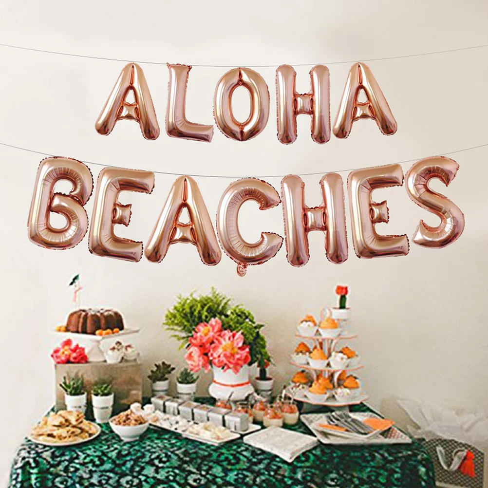 

1Set Letter Balloon Hawaii Party Decor Safe Strong Long-Lasting Reusable Inflation Deflation Hawaii Party Balloon