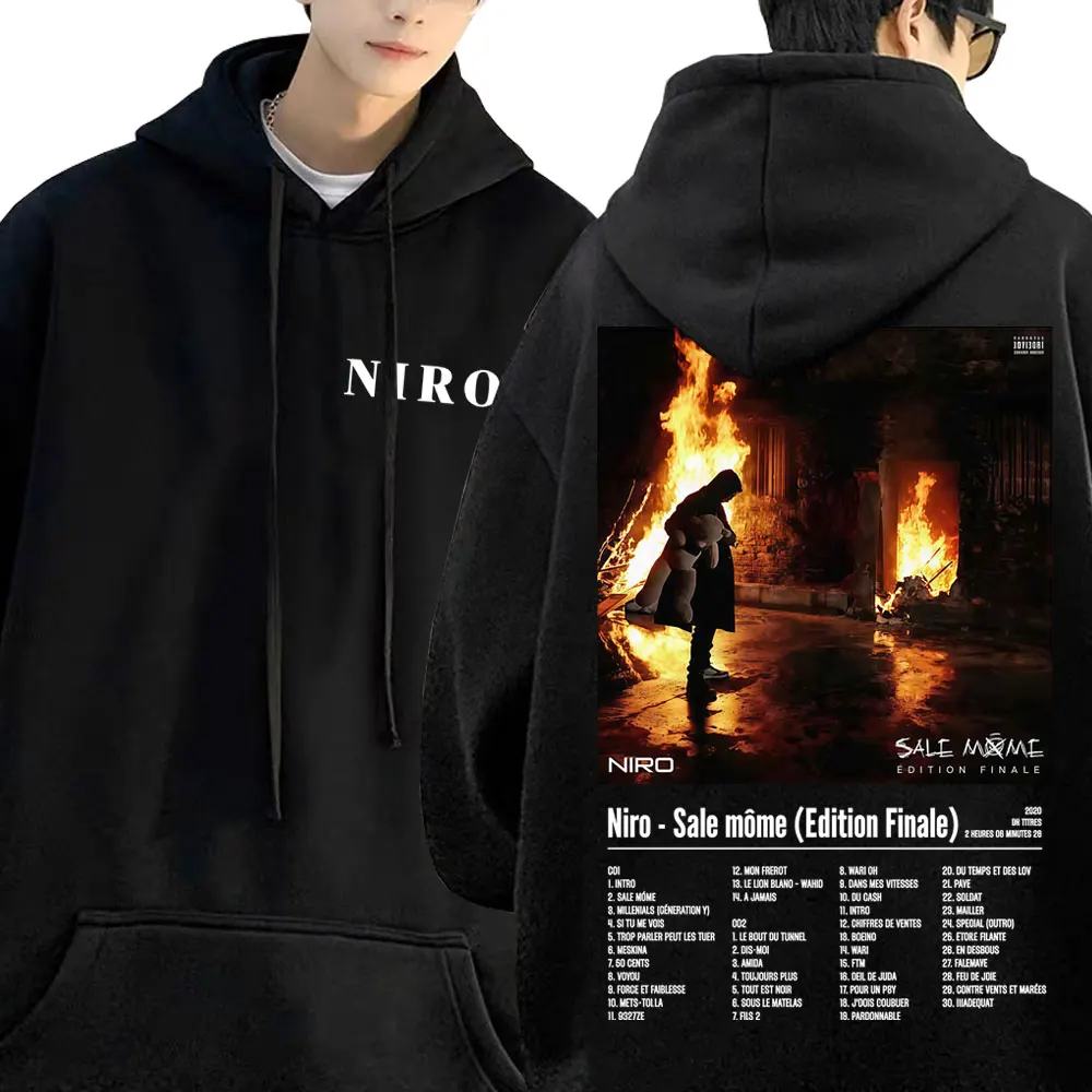 

Rapper Niro Sale Môme Album Double Sided Graphic Hoodie Unisex Fashion Oversized Streetwear Men Women Vintage Casual Pullover
