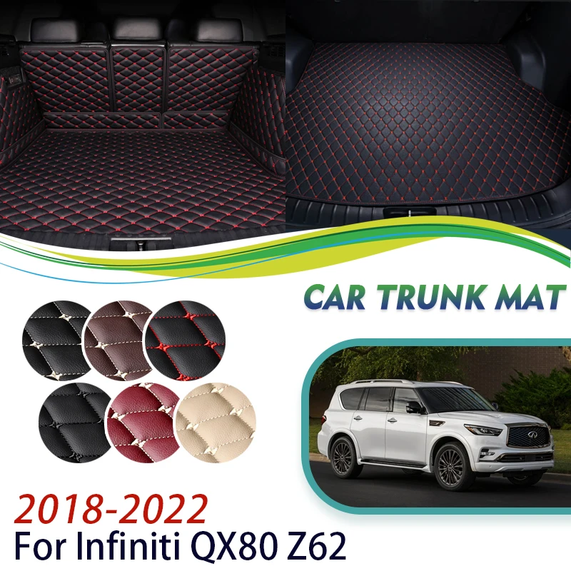 Car Rear Trunk Mat For Infiniti QX80 Z62 2018 2019 2020 2022 7seat Anti-dirt Car Mats Luxury Car Accessories Interior Decoration