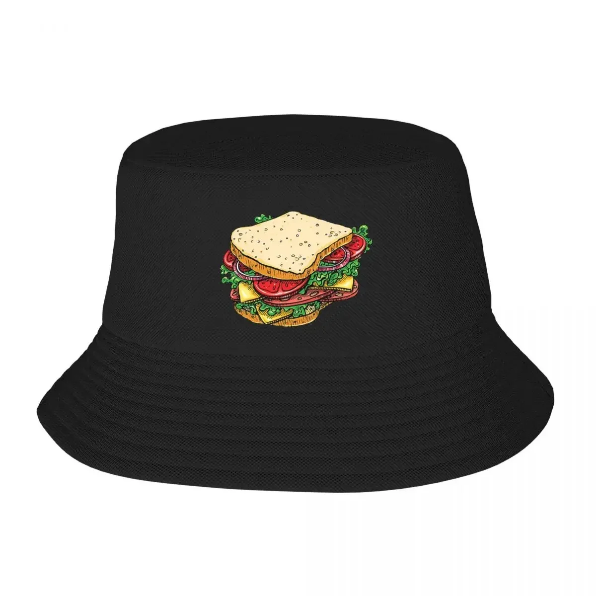 Ham And Cheese Sandwich Bucket Hats Panama For Man Woman Bob Hats Fashion Fisherman Hats Summer Beach Fishing Unisex Caps