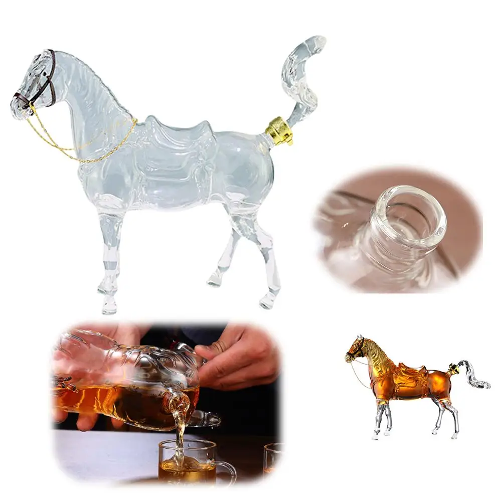 

Animal Horse Shaped Wine Bottle High-quality Glass Whiskey Design Novelty Barware Decanter Men Gift J0J6