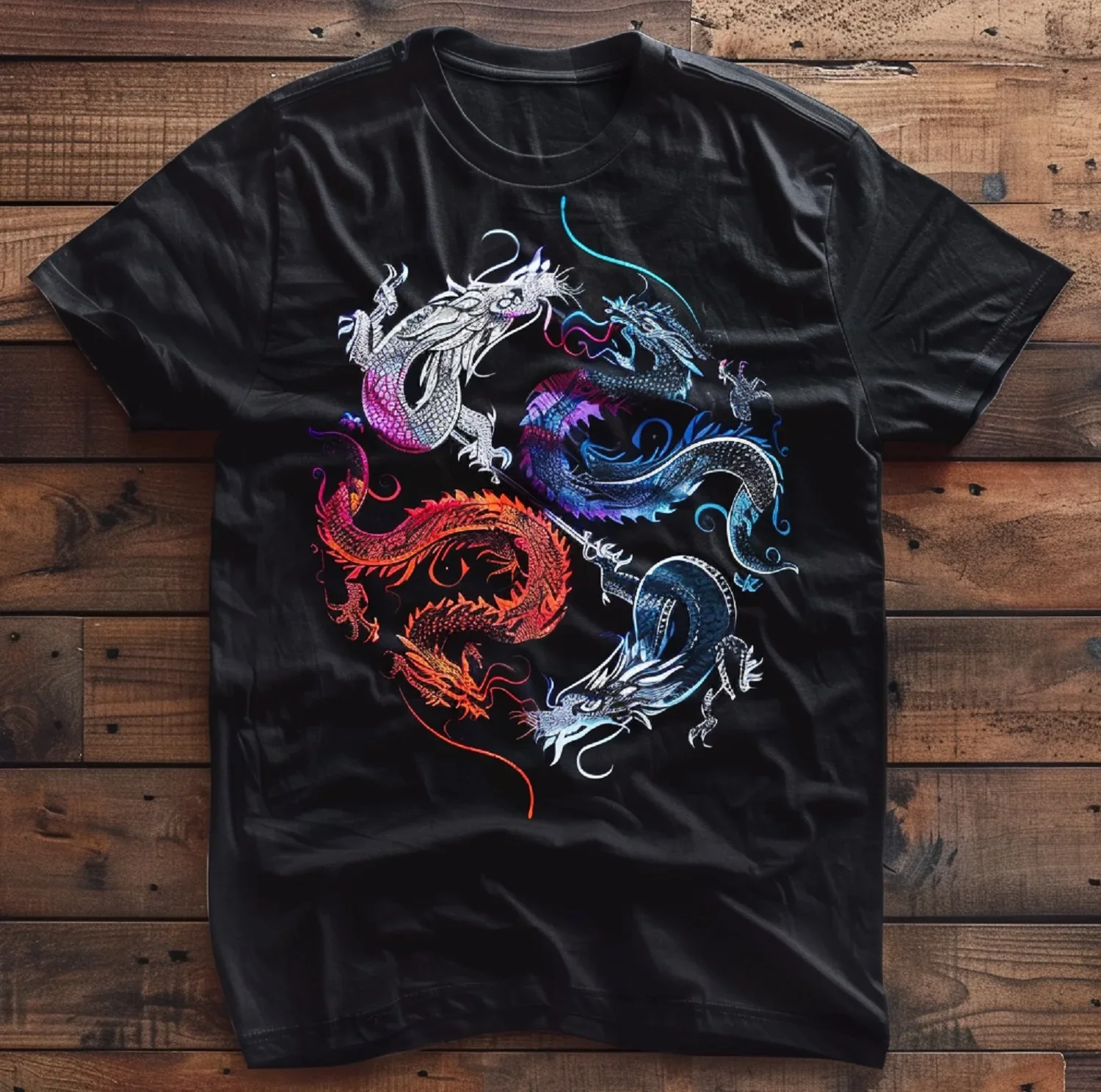 Vibrant Dragon Emblem T-shirt A Wealth of Oriental Charm Graphic Personalized Custom Printed Women Men Summer T Shirts Camisetas