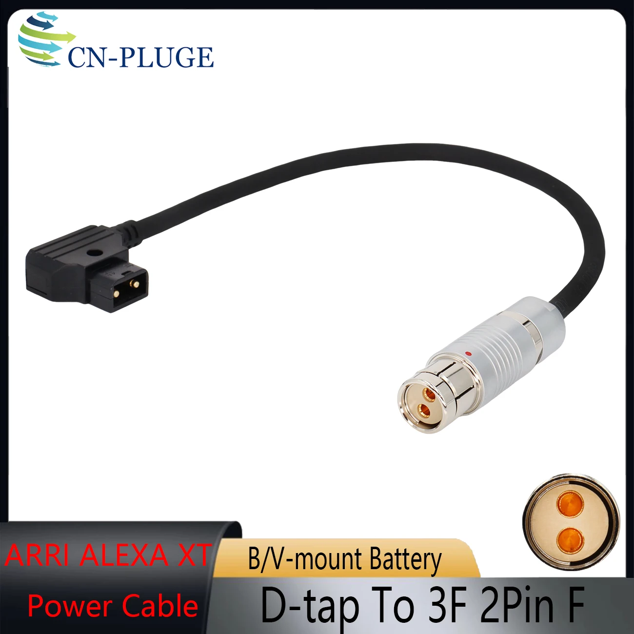 D-TAP To ARRI ALEXA XT and SXT/Alexa 65 LF Camera Power Cable D-TAP Male Plug to 3F 2Pin Female