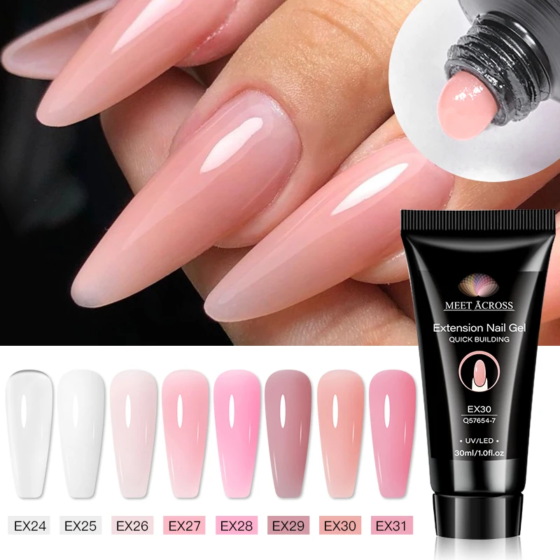 30ml Quick Extension Gel Nail Polish Clear Nude Pink Construct Hard Gel Acrylic UV Building Gel Varnish Finger Prolong Nails Art