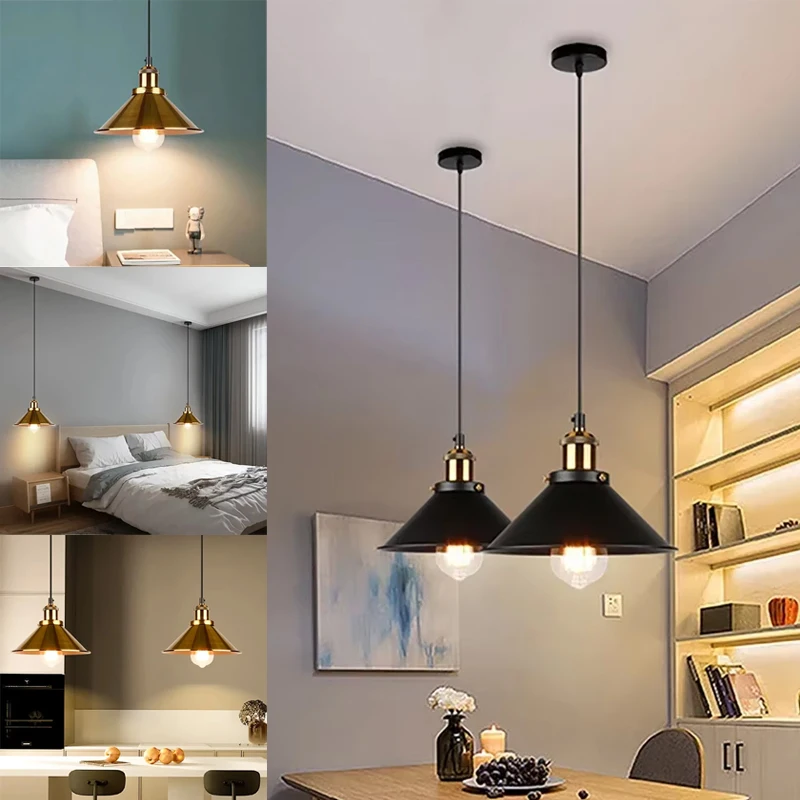 DINDALLED Vintage Pendant Lamp E27 Chandelier for Living Room Dining room Bedroom Pendant Light Indoor Lighting Fixtures