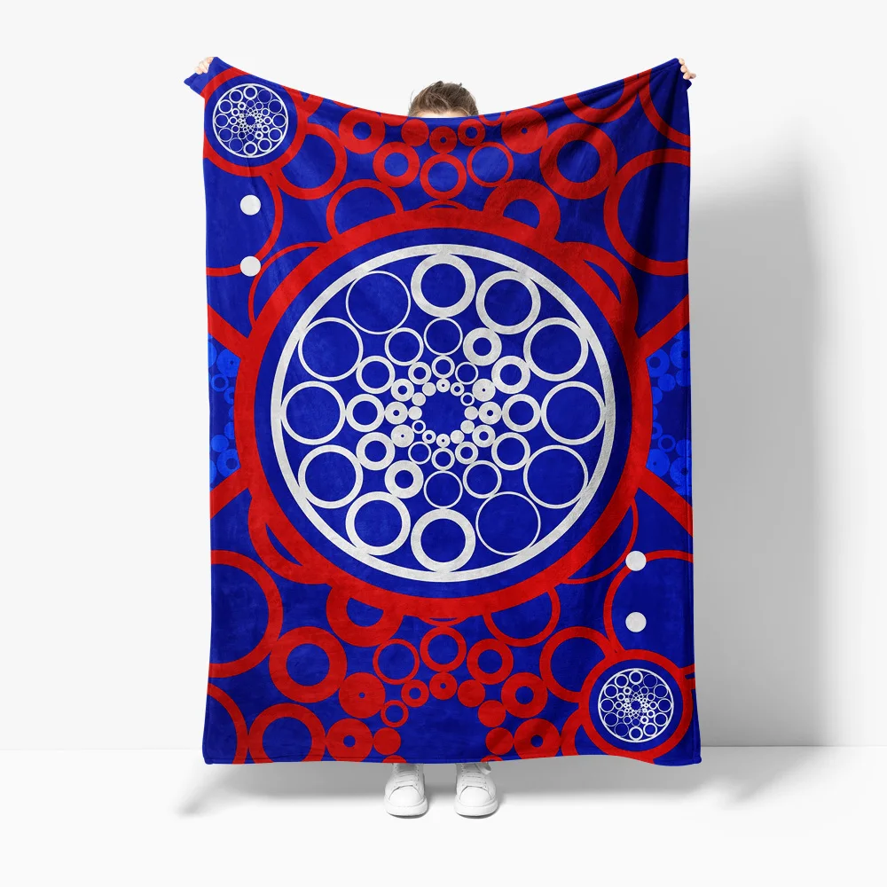 

Флисовое одеяло с ярким круглым узором, богемное одеяло с мандалой, мягкое теплое уютное одеяло с геометрическим принтом, подарок