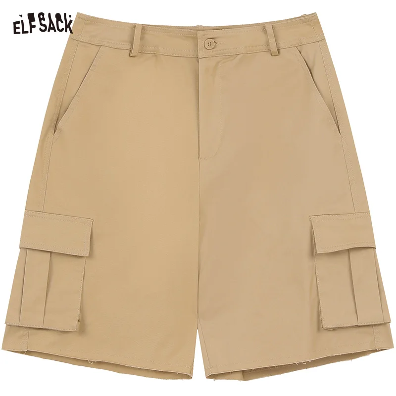 ELFSACK Khaki color five division pants for women's summer 2024 new small and sporty casual pants