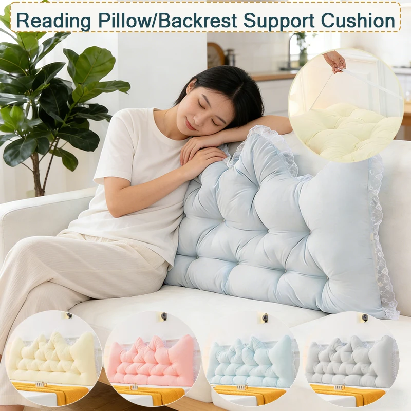 

1pc Giant Tatami Cushion-Premium Bedside Reading Cushion with Lace Decoration,Suitable for Multifunctional Use on Beds and Sofas