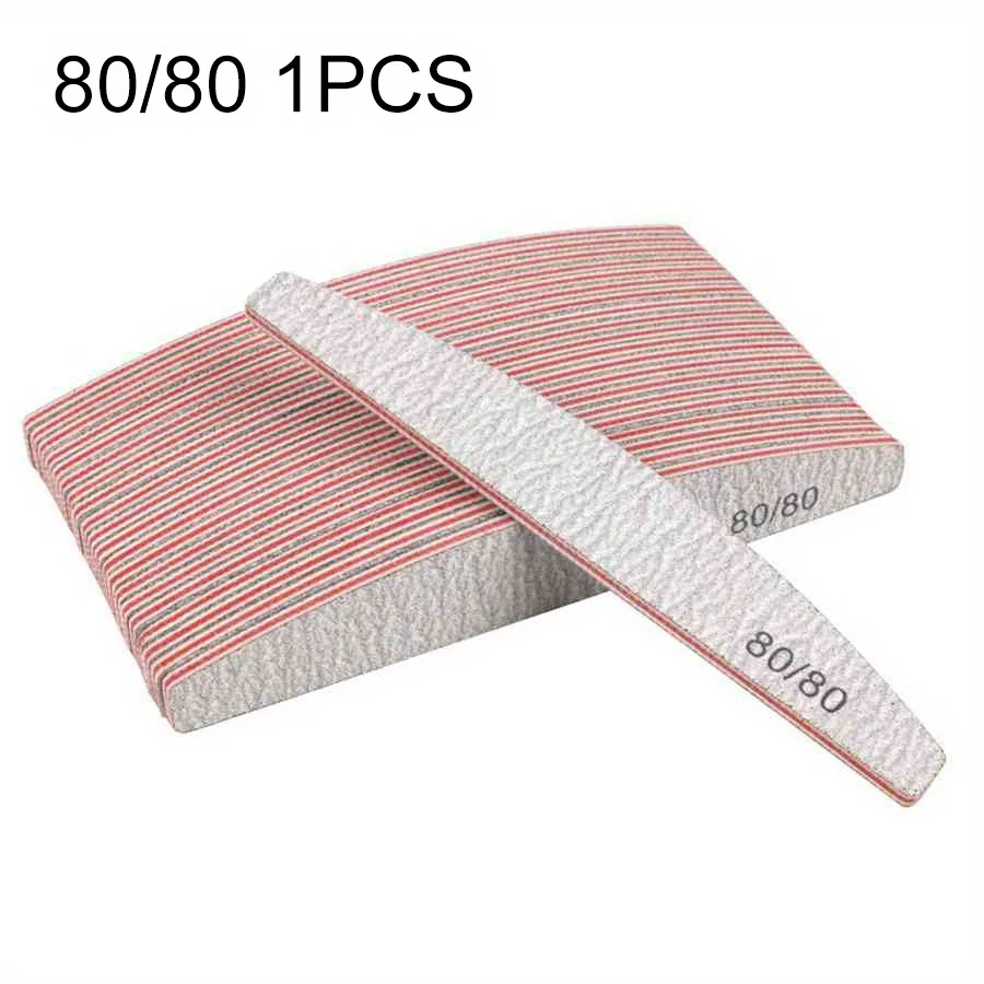 1/3/5/10Pcs 전문 네일 파일 80/100/150/180/240 샌드페이퍼 강한 두꺼운 샌딩 하프 문 라임 네일 액세서리 및 도구