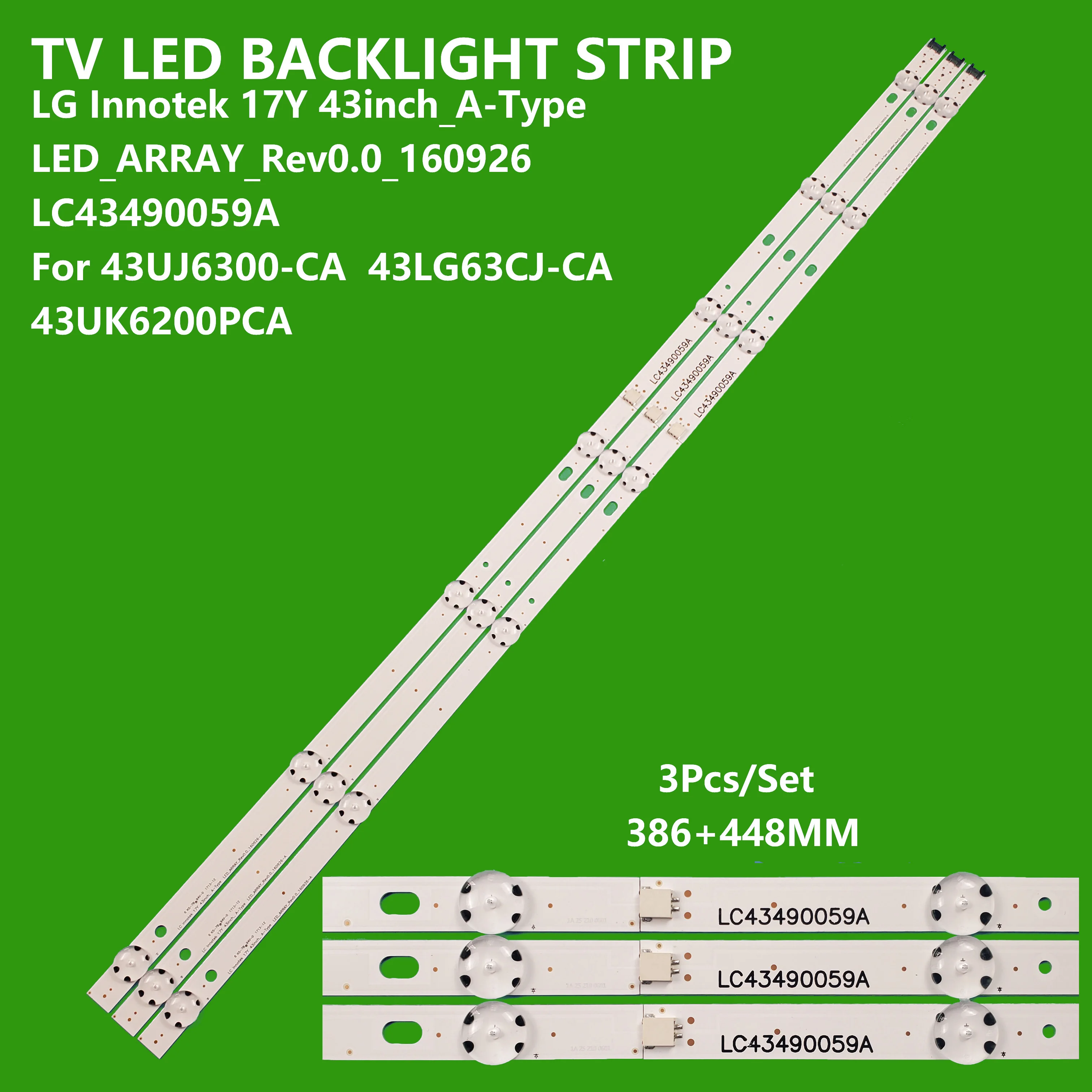 Фонарь подсветки для LG LC43490059A LC43490058A 43UJ635V 43UK6300PLB 43UJ651V 43UJ634V 43UJ630V 43UJ561V 43UJ655V