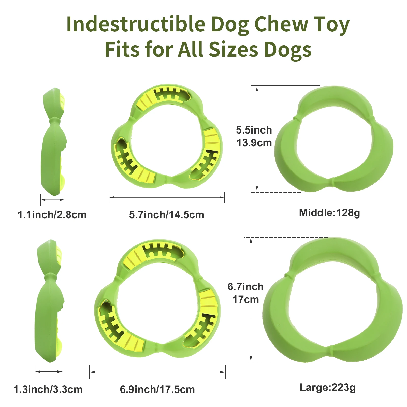 Tough Dog Chew Toys for Aggressive Chewers Treat Dispenser Stuffable Puppy Teething Toy - Banana Circle Shape