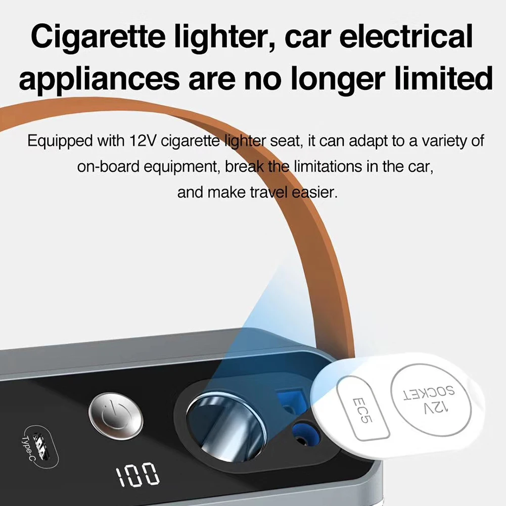 Cargador de 150W para coche, dispositivo de arranque de 3 puertos, 60000mAh, USB tipo C, fuente de alimentación para exteriores, Camping, viaje, emergencia