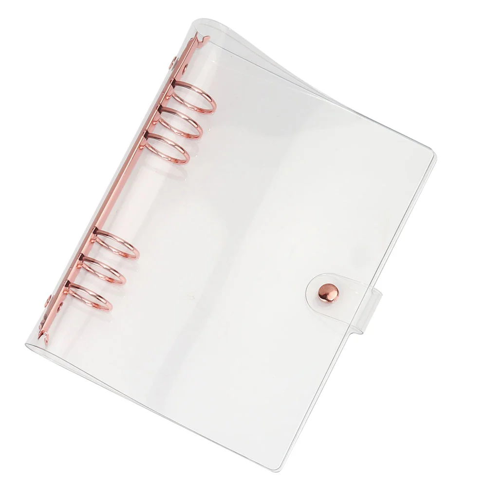 Rose Gold Hand Book Portable Notepad Cover Scrapbook Loose-leaf Handbook Students The Notebook Decorative Binder Soft Clear