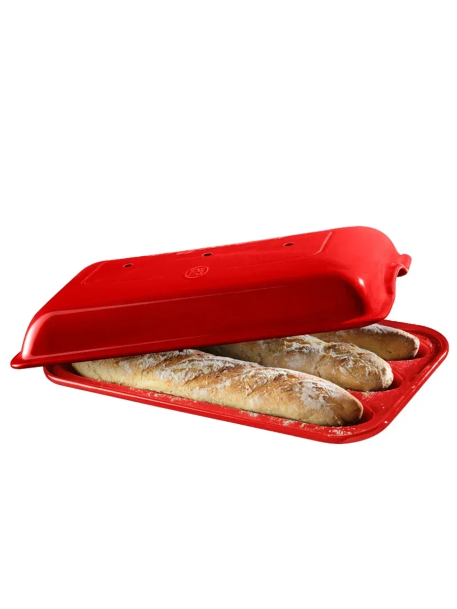 ceramic mini baguette mold with lid