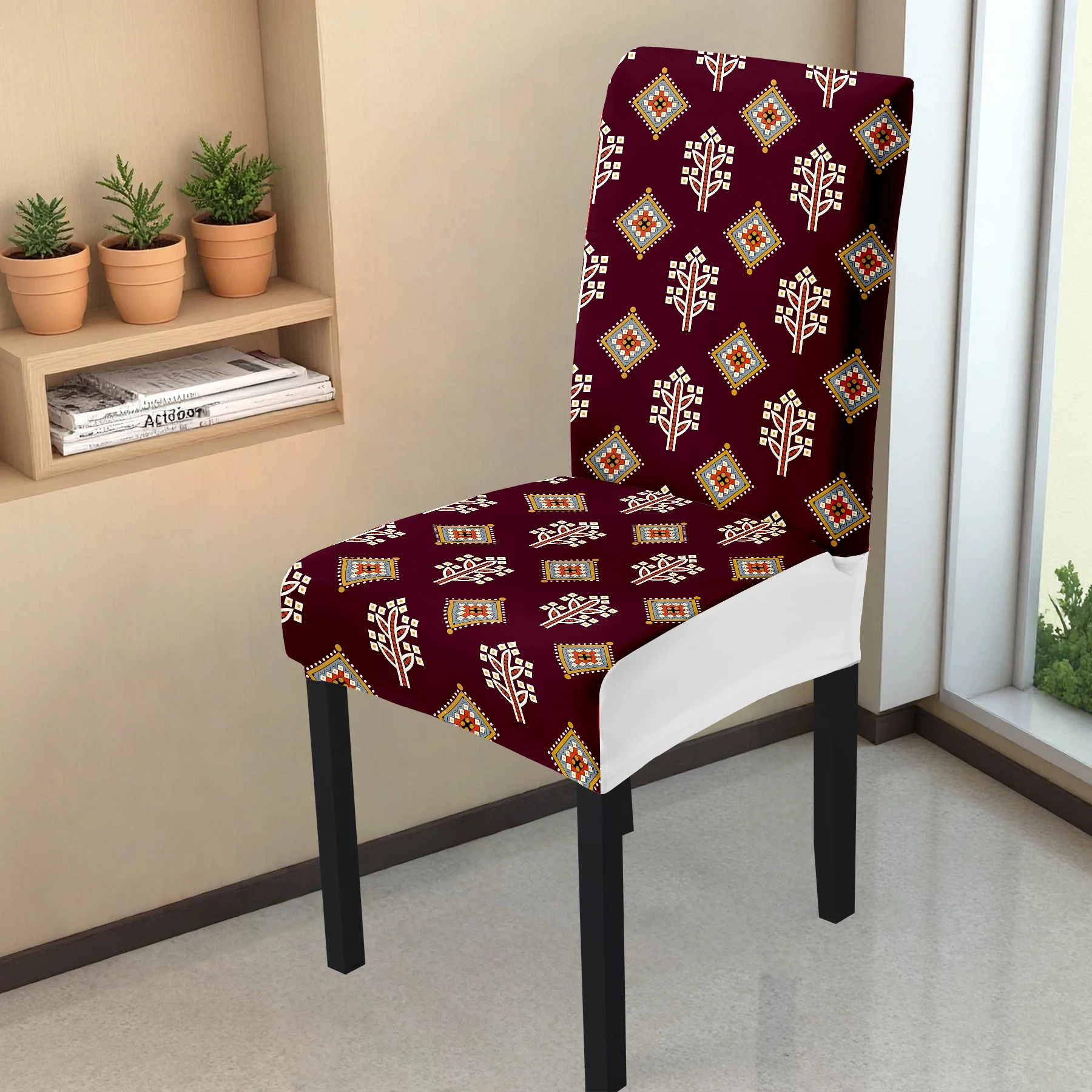 2024 New Stretch All - inclusive Chair Cover, with Retro Pattern Printing, Washable and Fade - resistant,